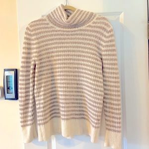 Banana Republic Italian Cotton Turtle Neck Sweater with Stripes